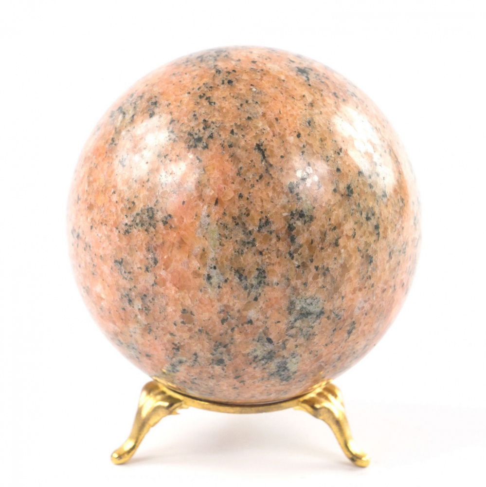 Шар 8,5 см из натурального розового мрамора / сувенир из камня  #1