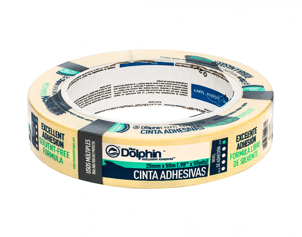 Лента защитная Blue Dolphin Masking Tape желтая 25 мм x 50 м (арт. 01-7-12) #1