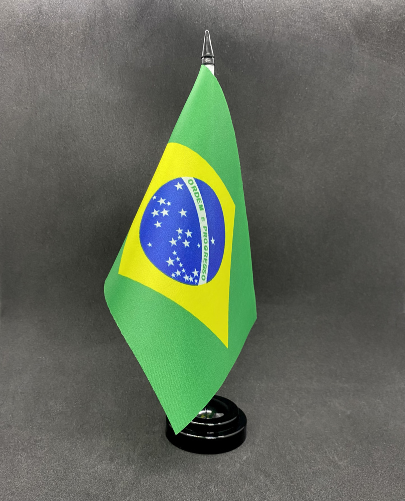 Бразилия. Настольный флаг на подставке, 30 см #1