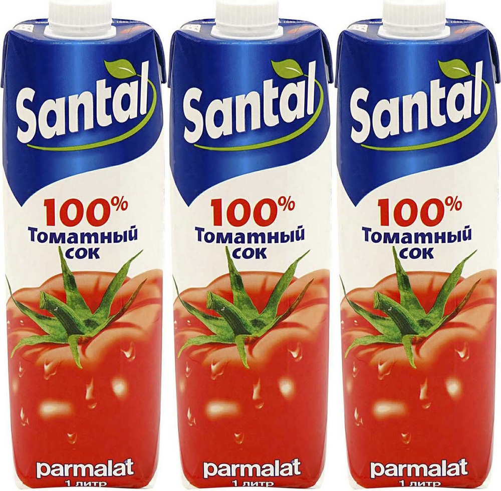 Сок Santal томатный 100% 1 л в упаковке, комплект: 3 упаковки #1