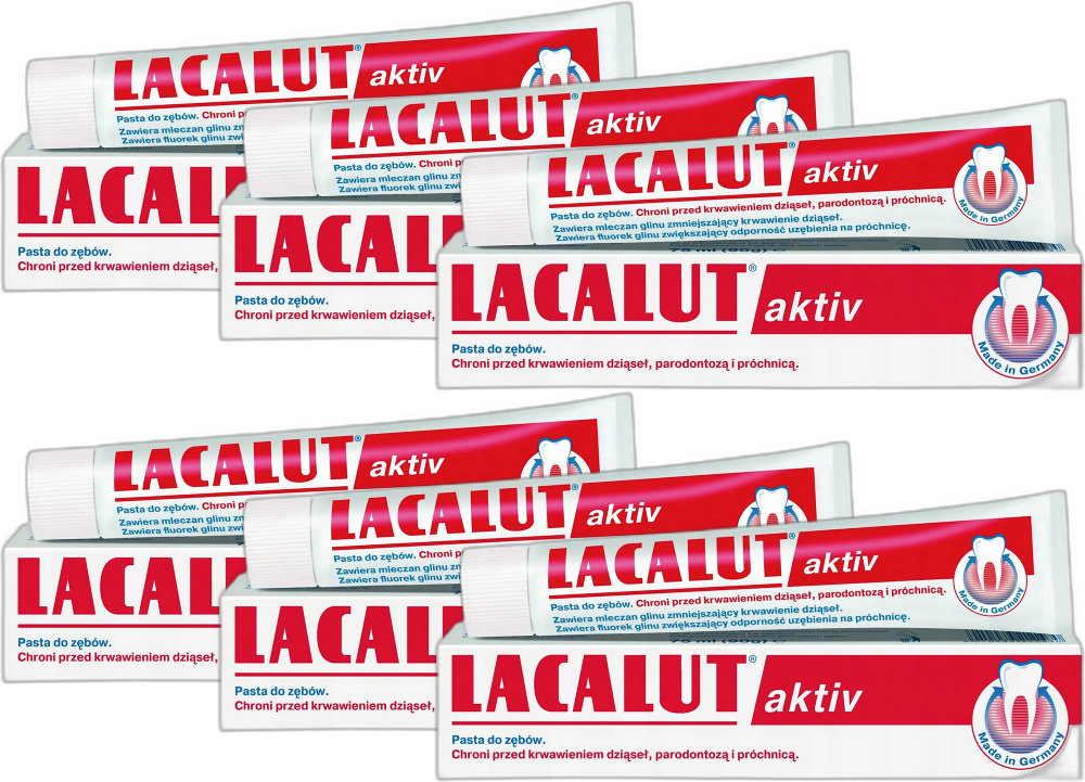 Зубная паста Lacalut Active, комплект: 6 упаковок по 75 мл #1