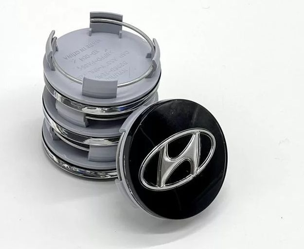 Колпачки заглушки на литые диски для Хендай / Хундай 57/52 Black (52960-1E400) 4 шт.  #1