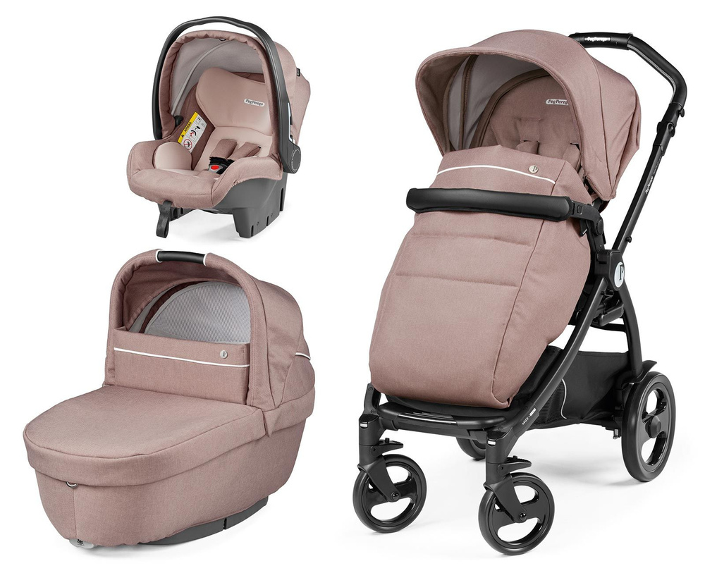 Коляска 3 в 1 Peg Perego Book Smart, Rosette / универсальная / автокресло 0+ / с рождения до 3 лет / #1