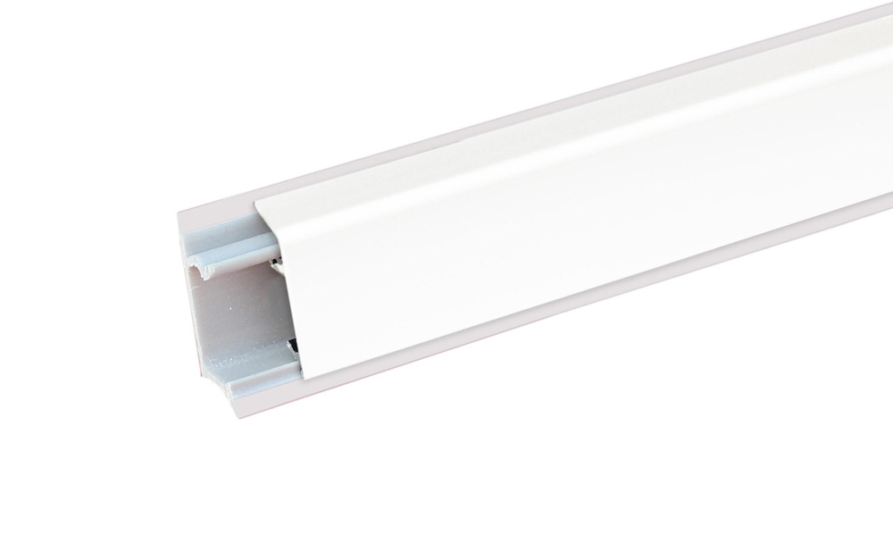Плинтус алюминиевый прямоугольный для столешницы Квадро, Белый , 1,5м , с комплектом заглушек  #1