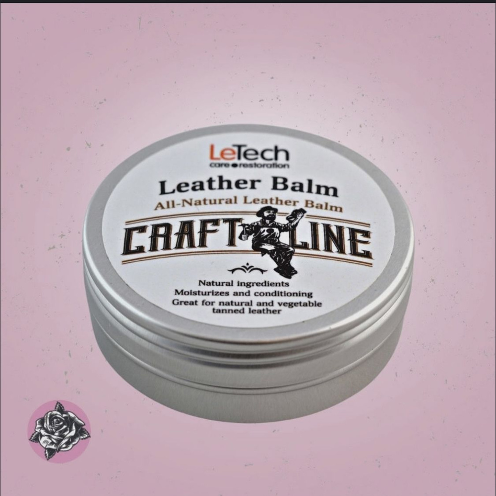 Натуральный Бальзам для кожи с запахом Розы, LeTech, Leather Balm Rose 60мл  #1