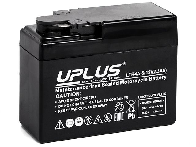 Аккумулятор UPLUS AGM LTR4A-5 2,3Ah ОП 45A мотоциклетный #1