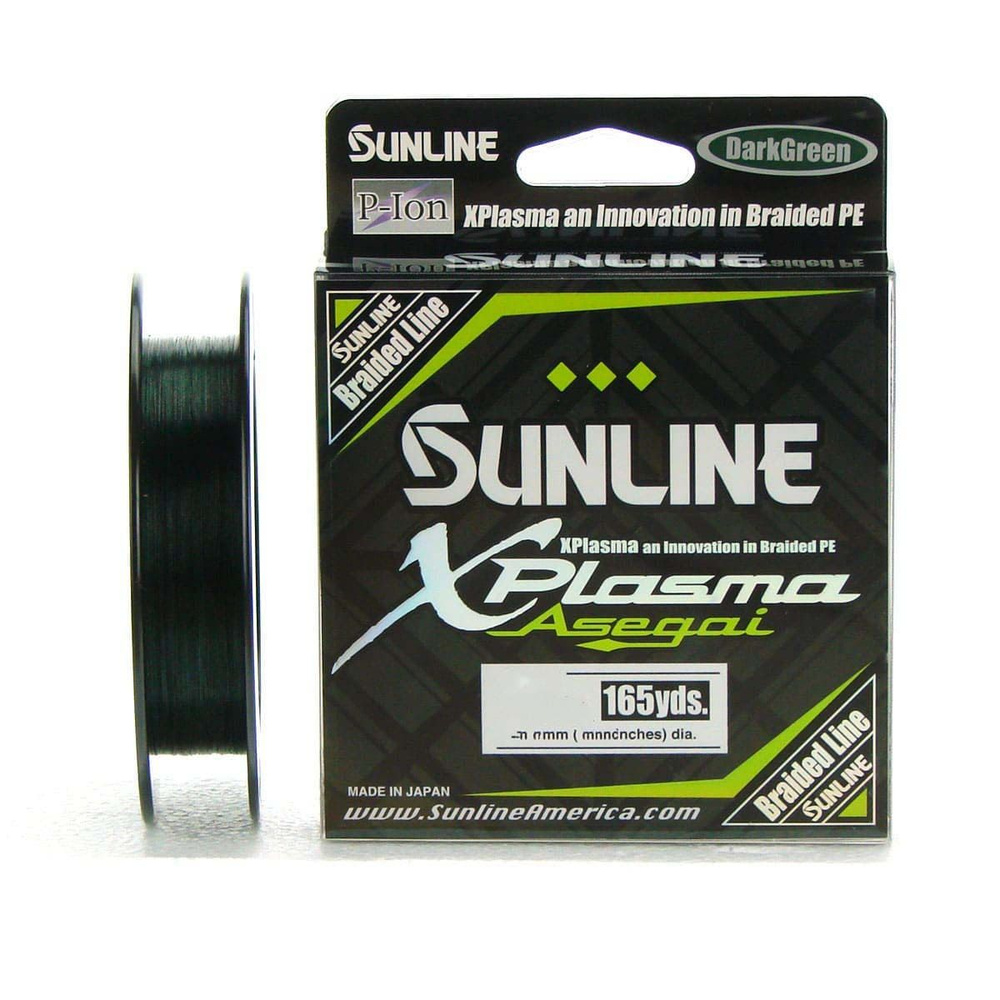 Плетеный шнур Sunline XPlasma Asegai 150m (DG) 12LB, 1.2PE, 5.5kg, Dark Green #1