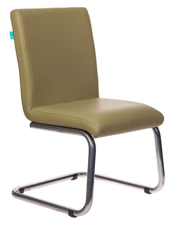 Кресло Бюрократ CH-250-V / KRIT-GREEN зеленое,материал экокожа, полозья металл хром (1119493)  #1