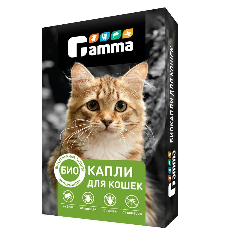 БИОкапли для кошек "Гамма", от блох, вшей, клещей, комаров, 1 пипетка  #1
