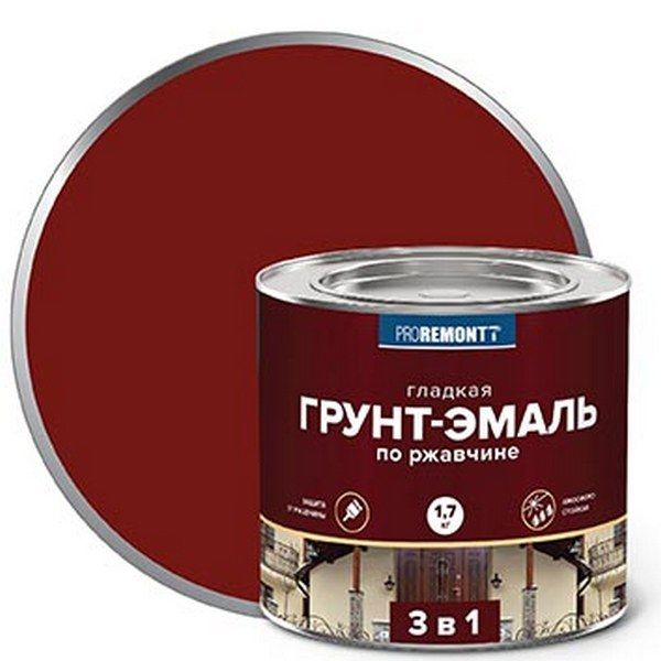 Грунт-эмаль 3 в 1 PROREMONTT красно-коричневая 1,7 кг #1