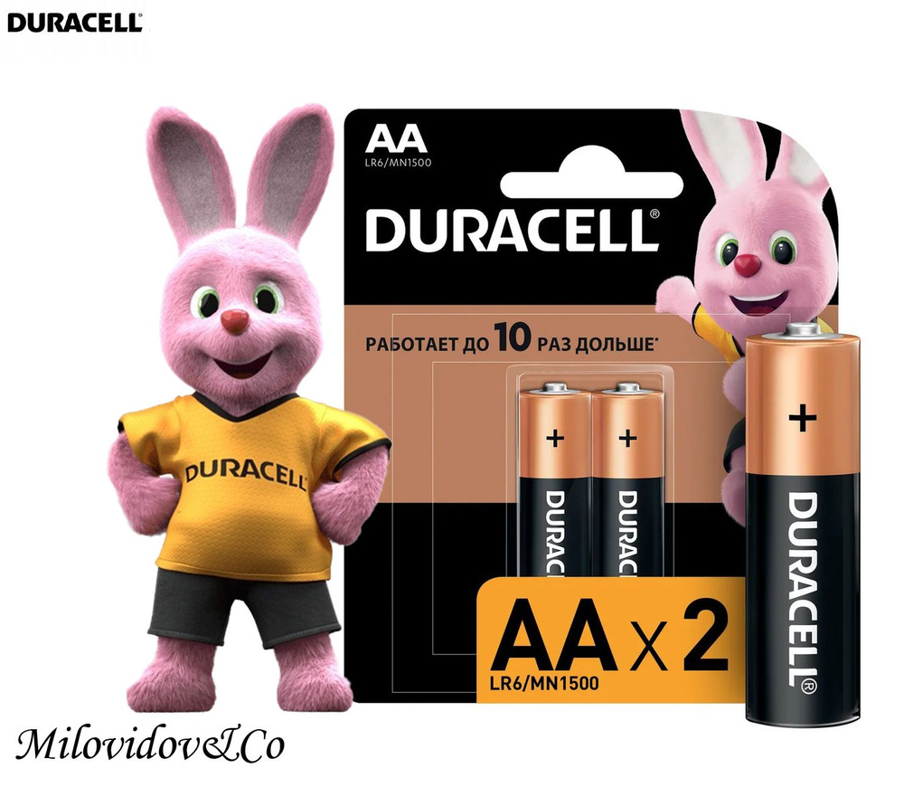 Duracell Батарейка AA, Щелочной тип, 1,5 В, 2 шт #1