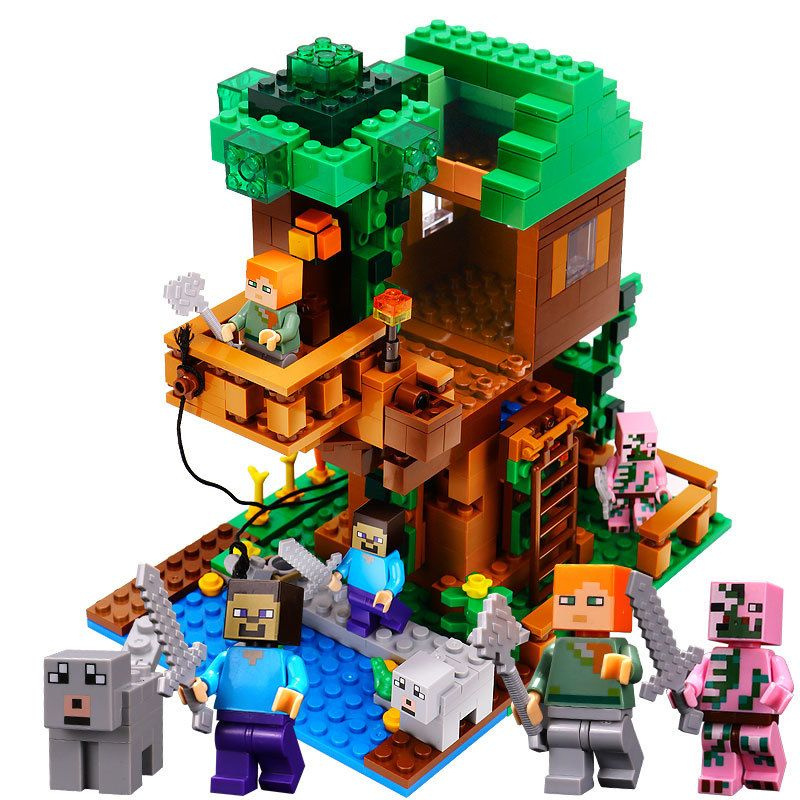 Конструктор лего Майнкрафт для мальчиков Игрушечный дом на дереве , 260 деталей из набора деревня Minecraft #1