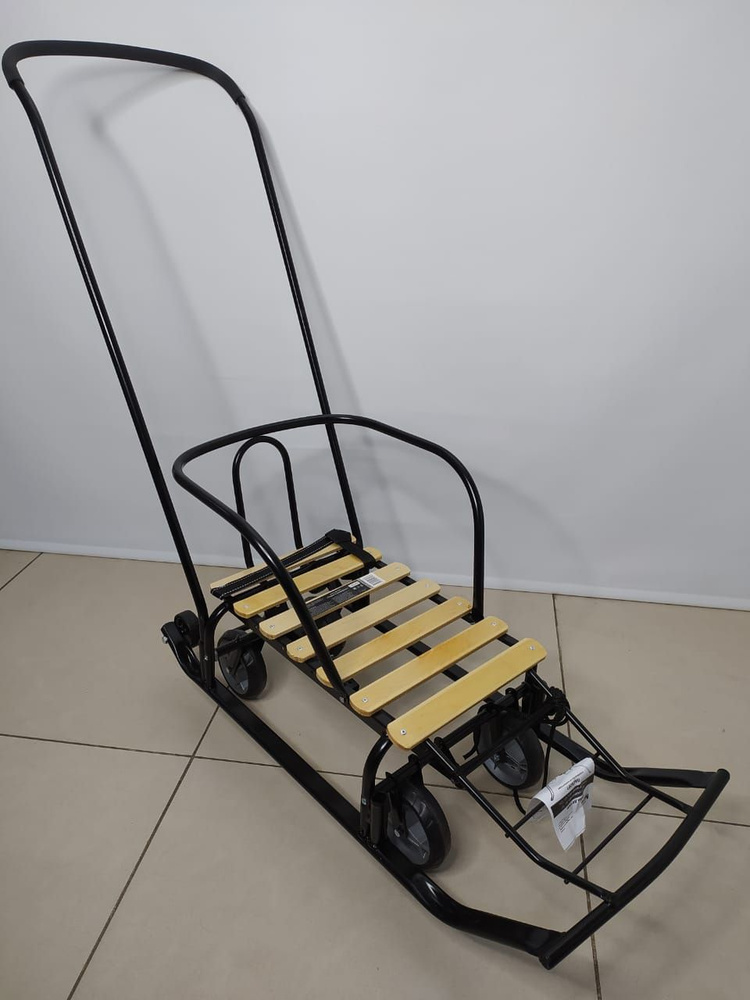 Санки Тимка 5 Универсал с механизмом выдвижных колесных шасси (черный ...