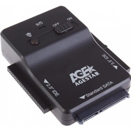 Док-станция / адаптер / переходник для HDD SATA / IDE 2.5" / 3.5" USB 3.0/2.0 AgeStar 3FBCP1 черный, #1
