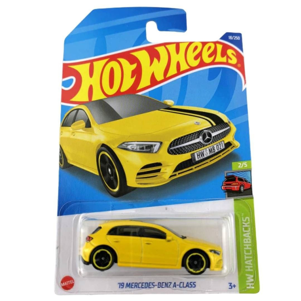 HCW78 Машинка металлическая игрушка Hot Wheels коллекционная модель 19 MERCEDES-BENZ A-CLASS желтый  #1