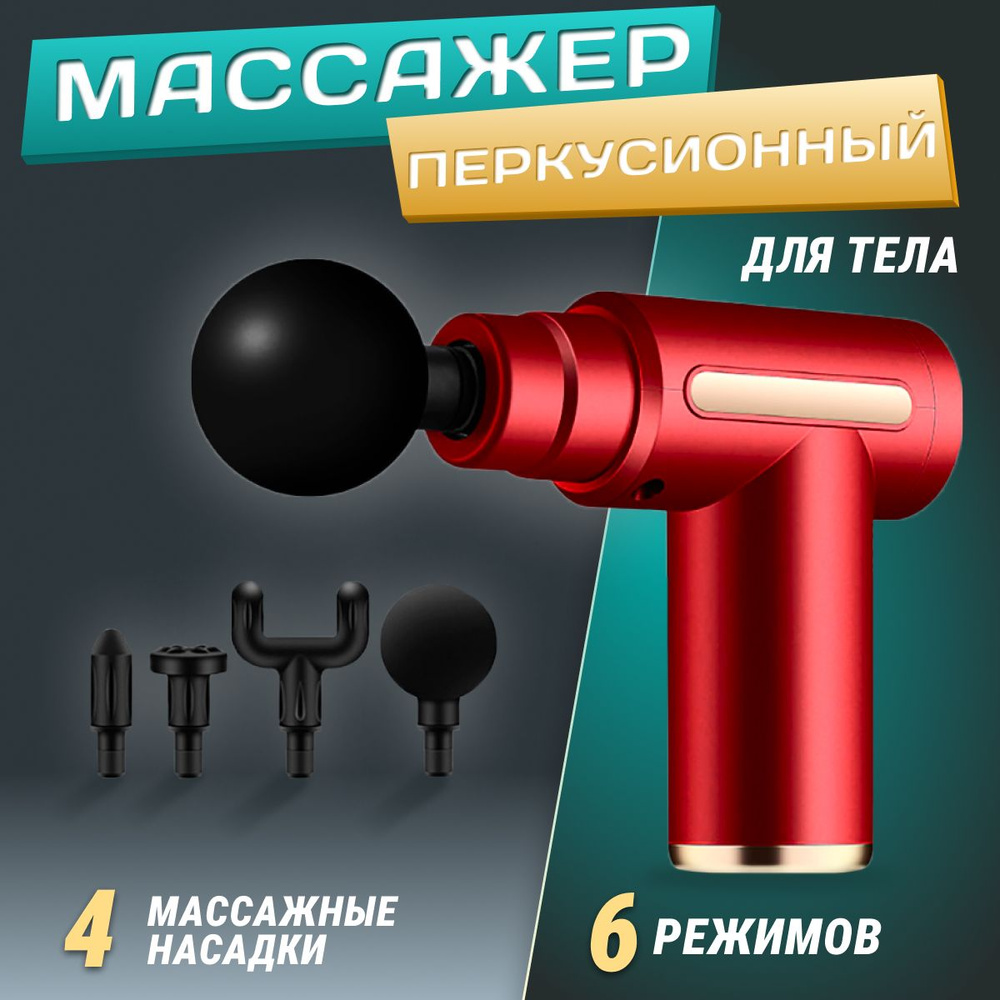 Массажер перкуссионный для тела/ Массажный пистолет для шеи, спины, плеч, ног/ Ударный беспроводной спортивный #1