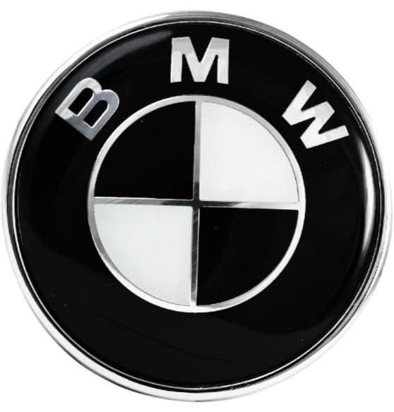 Эмблема Шильдик BMW  БМВ  на капот  цвет бело-черный #1
