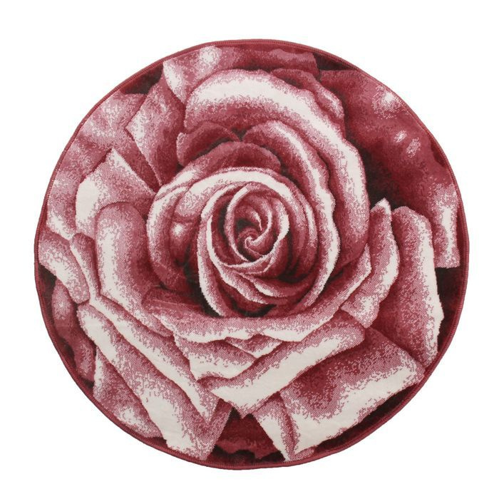Витебские ковры Ковер Версаль (Ultra soft) красный с белой розой, в классическом стиле (прованс, кантри, #1