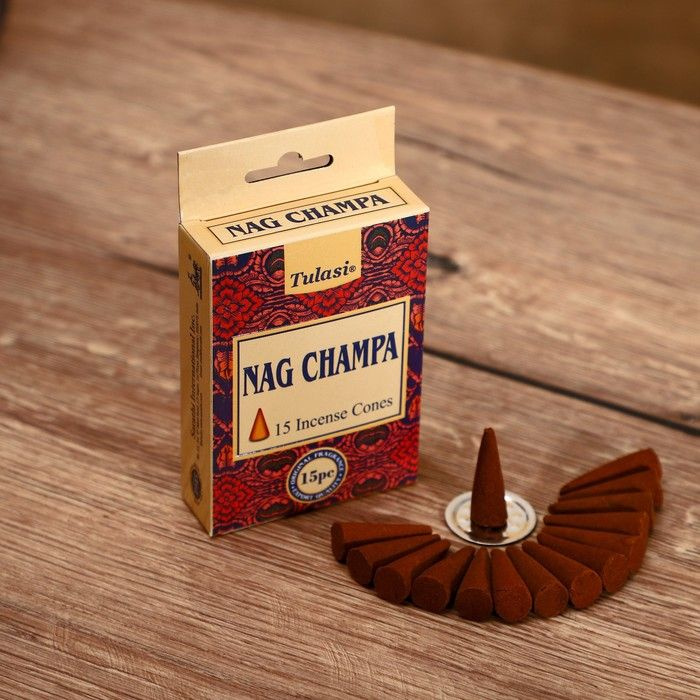 Благовония NAG CHAMPA "Tulasi" 15 аромаконусов Original #1