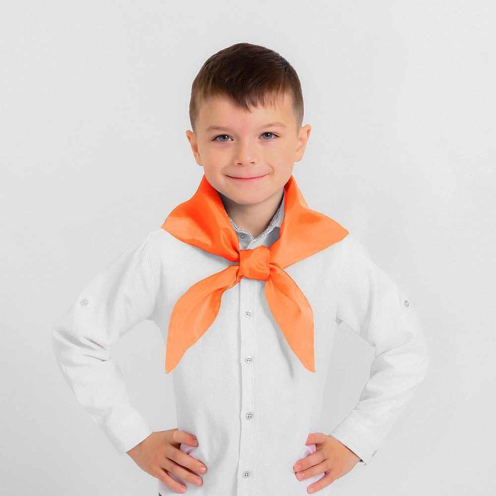 30 люминисцентно-оранжевых пионерских галстуков для школы и спортивных мероприятий  #1