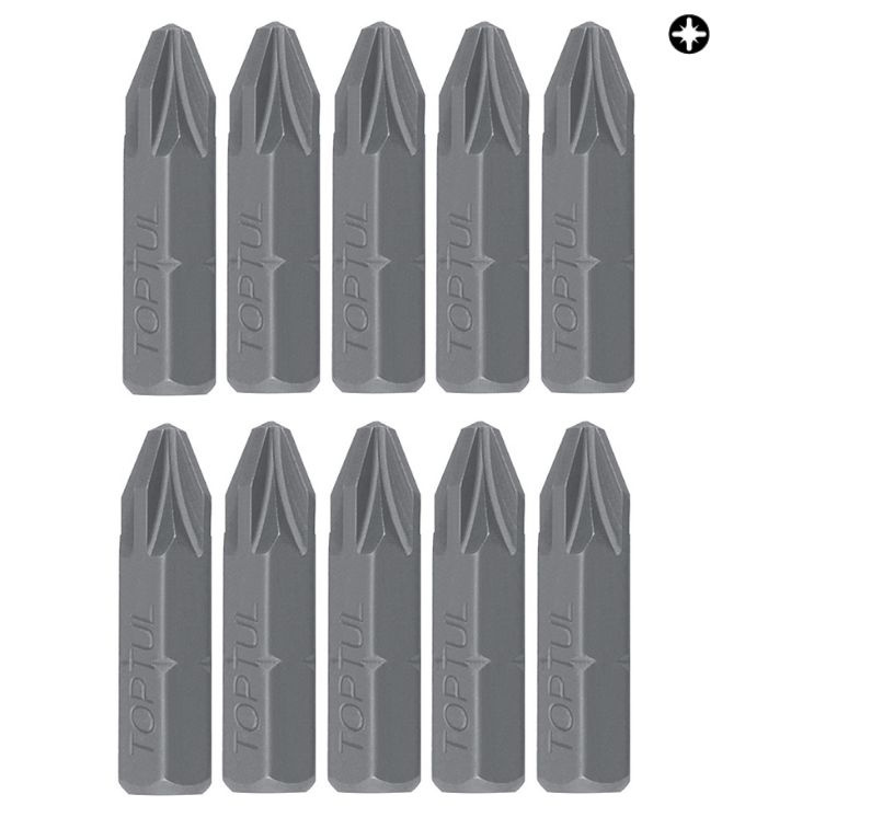Биты для шуруповерта 5/16" L30мм PZ1 профессиональные FSCA1001 TOPTUL (10 штук)  #1