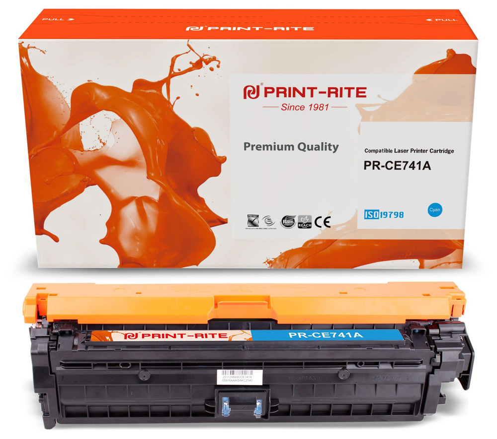 Print-Rite PR-CE741A картридж лазерный (HP 307A - CE741A) голубой 7300 стр #1
