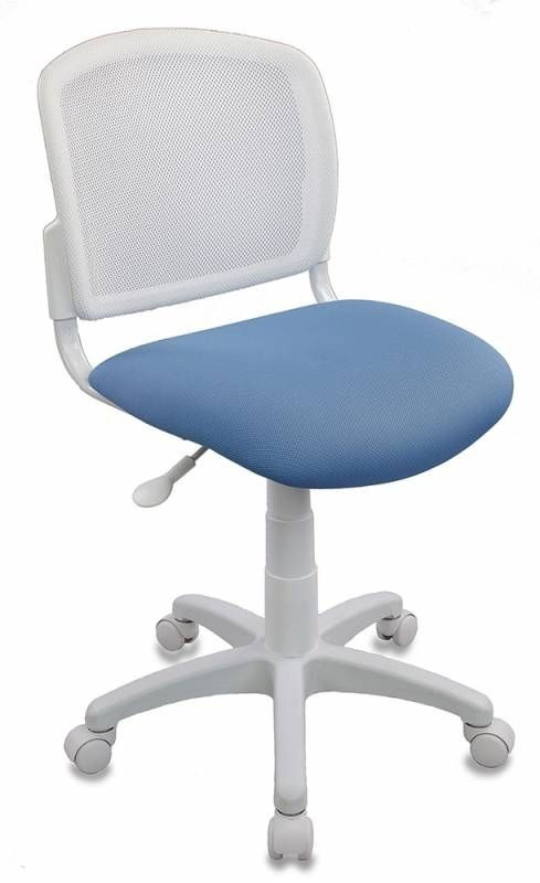 Кресло детское Бюрократ CH-W296NX/26-24 спинка сетка белый TW-15 сиденье голубой 26-24  #1