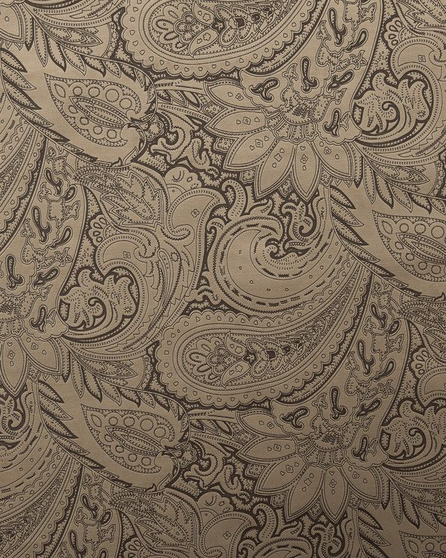 Ткань мебельная Велюр, модель Лояль, Принт на светло-коричневом фоне (15-4), отрез - 2 м (ткань для шитья, #1