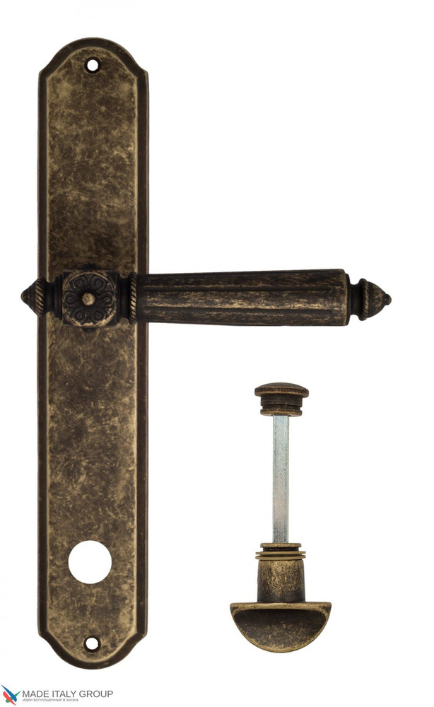 Дверная ручка на планке Venezia CASTELLO WC-2 PL02 античная бронза #1