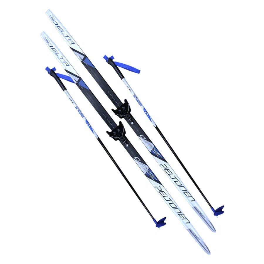 Лыжный комплект подростковый STC (лыжи, палки, крепления) 75 мм СТЕП 170 см Peltonen delta black/blue/white #1