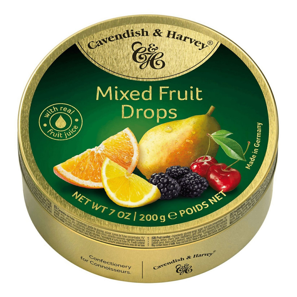 Леденцы Cavendish & Harvey Mixed Fruit Drops Фруктовое ассорти 200 г, 2 шт #1