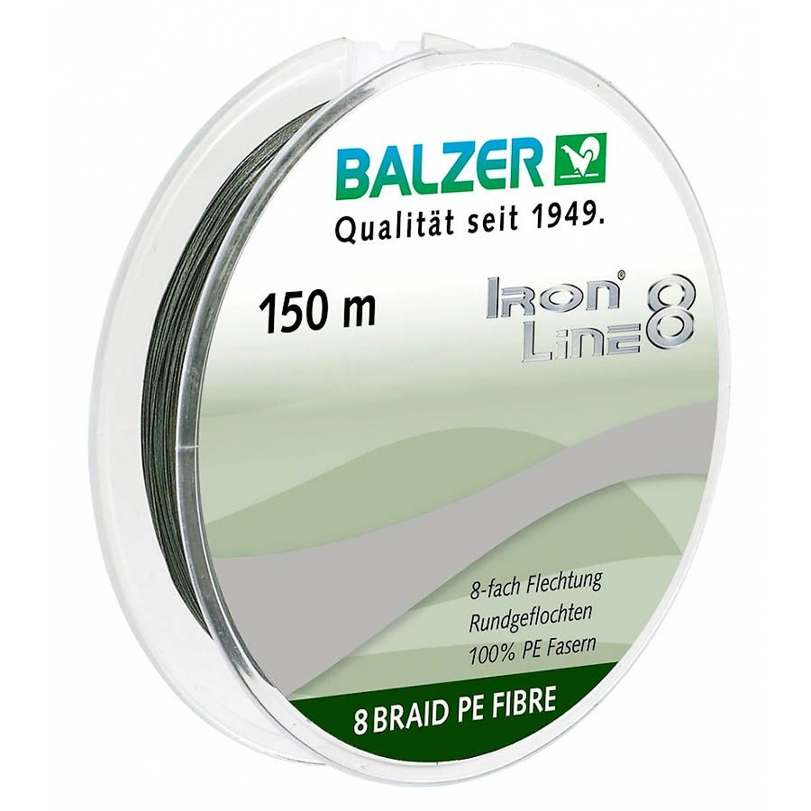 Плетеный шнур для рыбалки BALZER 0,16 Iron Line PE 8x 150м 0.16мм 11.6кг Green  #1