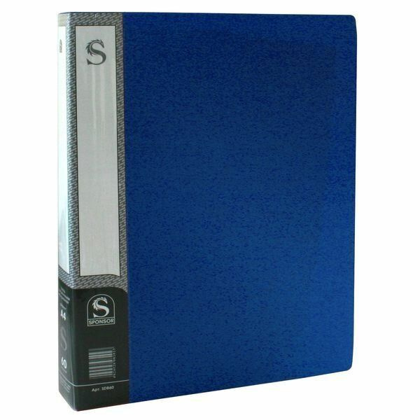 Папка с 60 файлами, форзац, ф.А4, синяя SDB60/Bu  КОМПЛЕКТ 3 ШТ #1