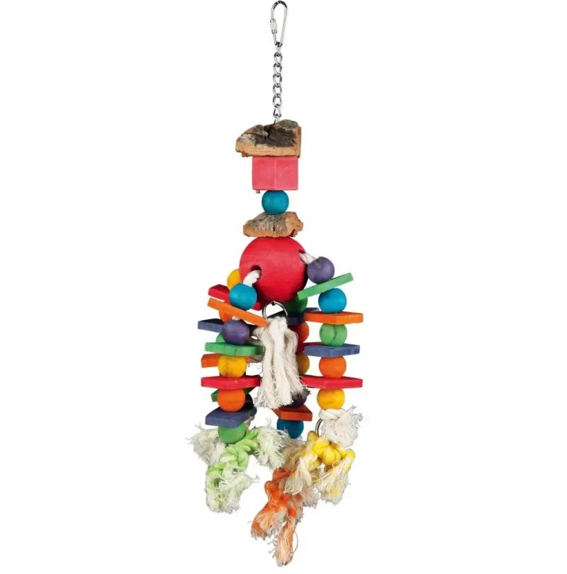 Деревянная игрушка для птиц Trixie, на цепочке и с верёвкой, 35 см  #1