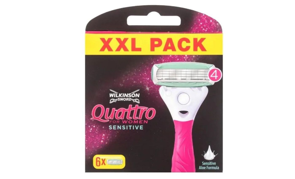 Wilkinson Sword Quattro for Women Sensitive / Schick / Сменные кассеты для бритвы, 6 шт.  #1