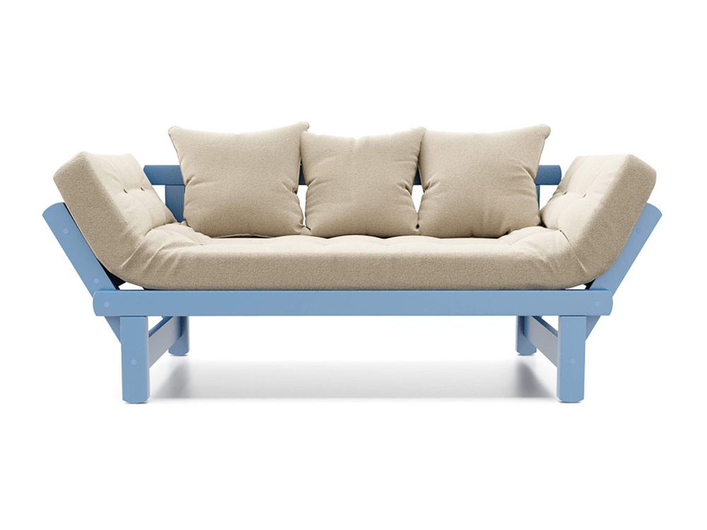 Садовый диван Soft Element Эльф-С, бежевый-голубой, массив дерева ...