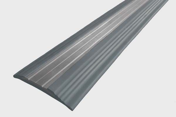 Противоскользящая анодированная алюминиевая полоса накладка на ступени NoSlipper 2,7м серый  #1