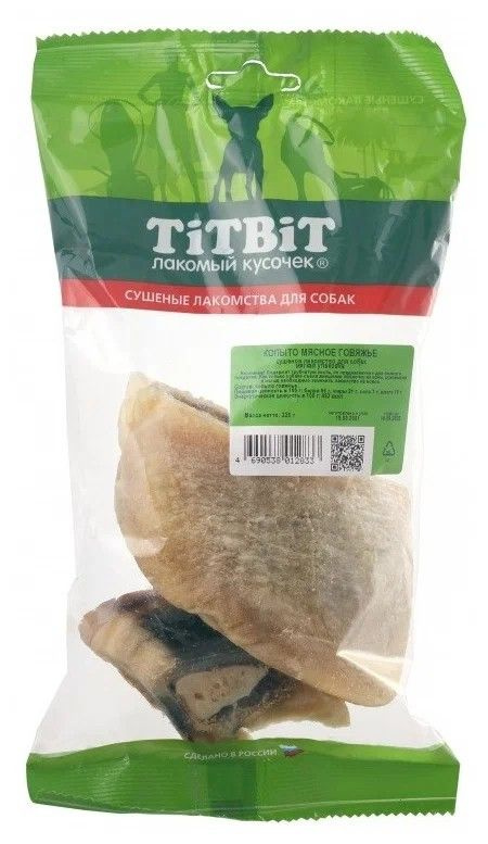 Лакомство для собак Титбит (TiTBiT), Копыто мясное говяжье, 220 гр  #1