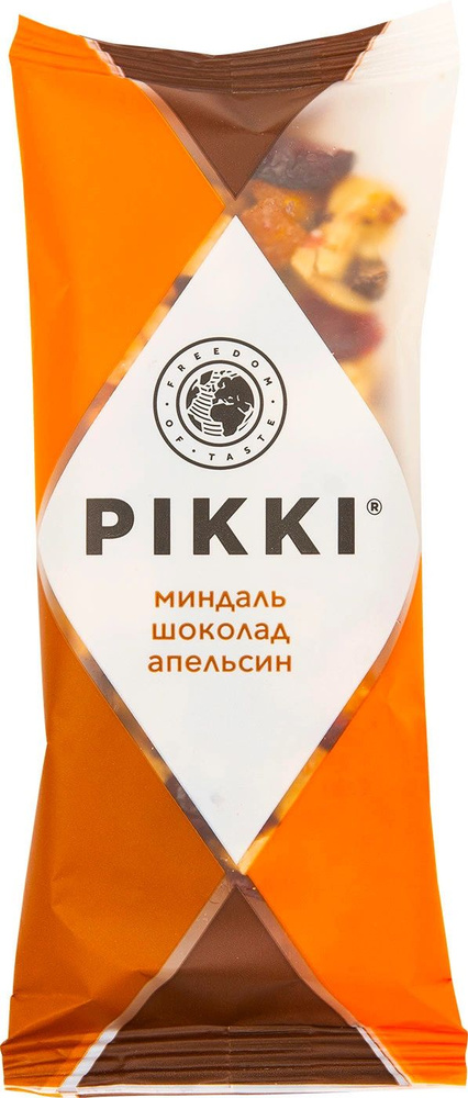 Батончик Pikki миндаль-шоколад-апельсин, 35г, 6 шт. #1