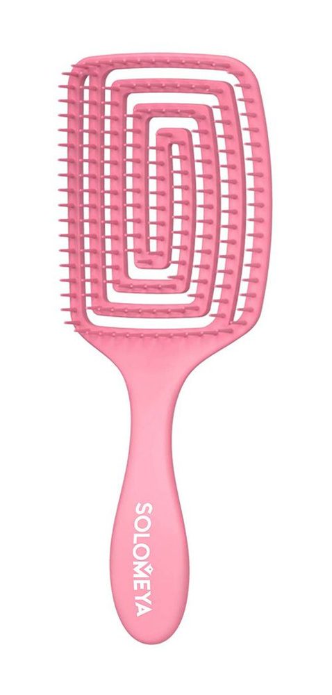 Расческа для сухих и влажных волос с ароматом клубники Solomeya Wet Detangler Brush Paddle Strawberry #1