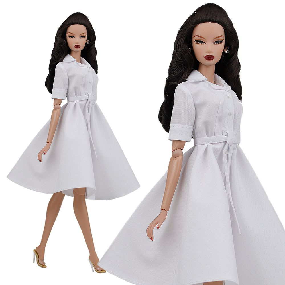 Платье-рубашка цвета "Снежная королева" для кукол 29 см одежда для куклы типа Барби, Poppy Parker, Fashion #1