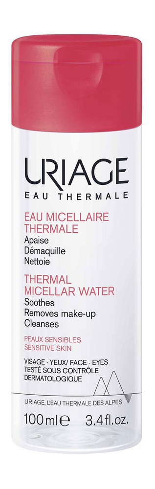 Очищающая мицеллярная вода для чувствительной кожи лица 100 мл Uriage Thermal Micellar Water Sensitive #1