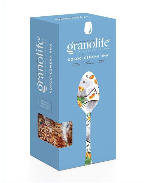 Гранола granolife Кокос - Семена чиа 400г / Мюсли запеченные / Полезный завтрак  #1
