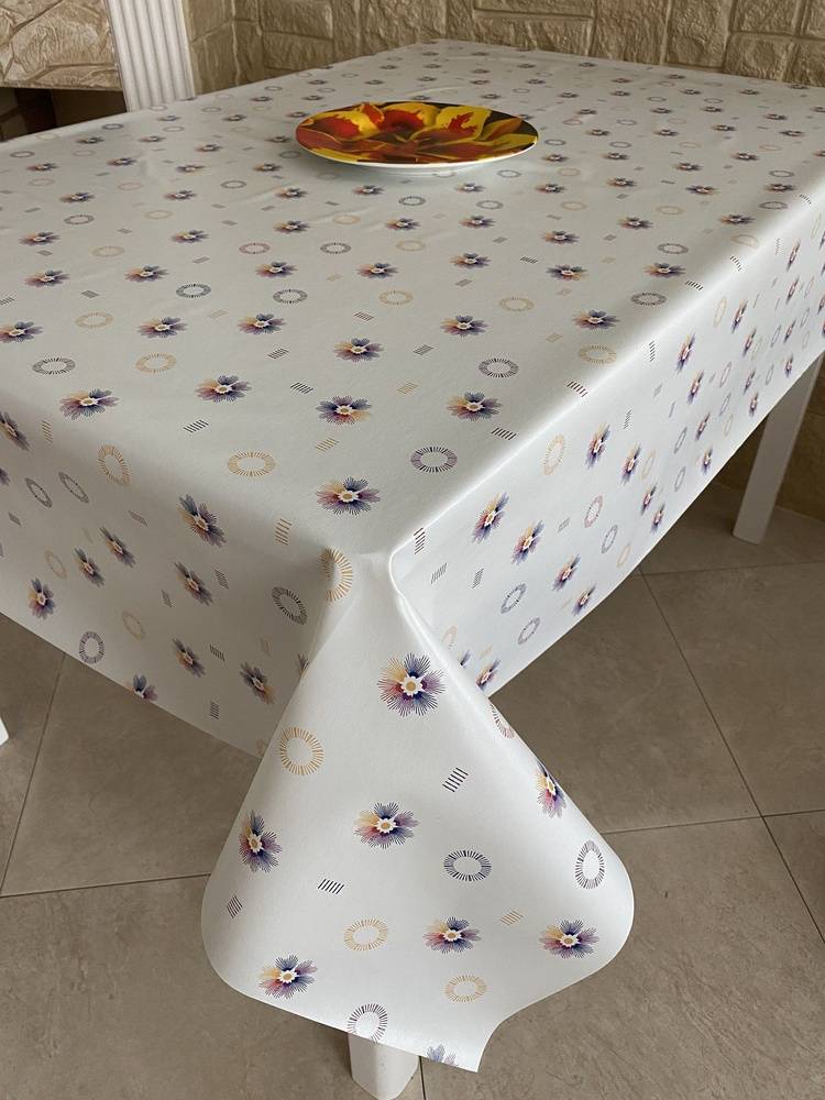 Скатерть клеенка на стол в кухню L'CADESI FLORISTA, размер 100х140 см, из ПВХ  #1