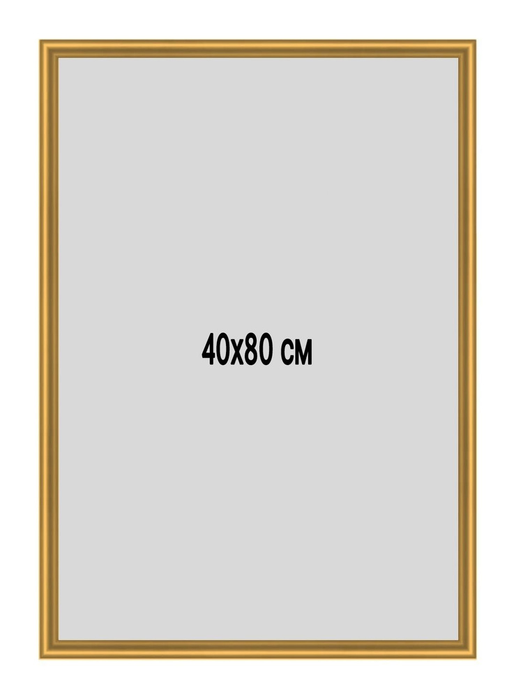 Фоторамка металлическая (алюминиевая) золотая для постера, фотографии, картины 40х80 см. Рамка для зеркала. #1