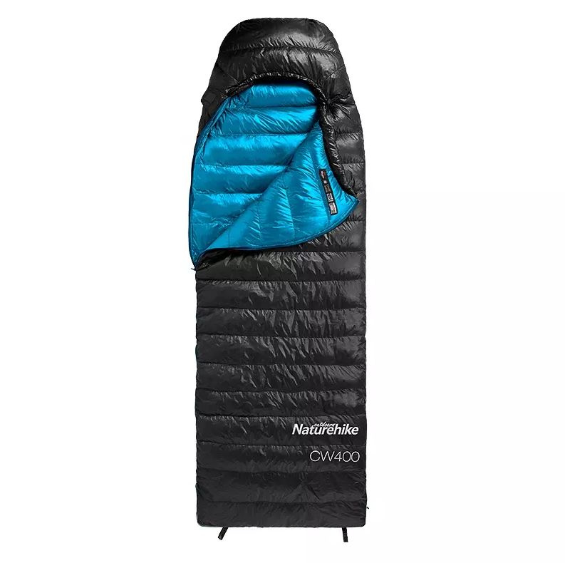 Мешок спальный Naturehike Ultralight CW400 L , 220х85 см, (правый) (ТК: +5C), черный; NH18C400-D-BLL #1