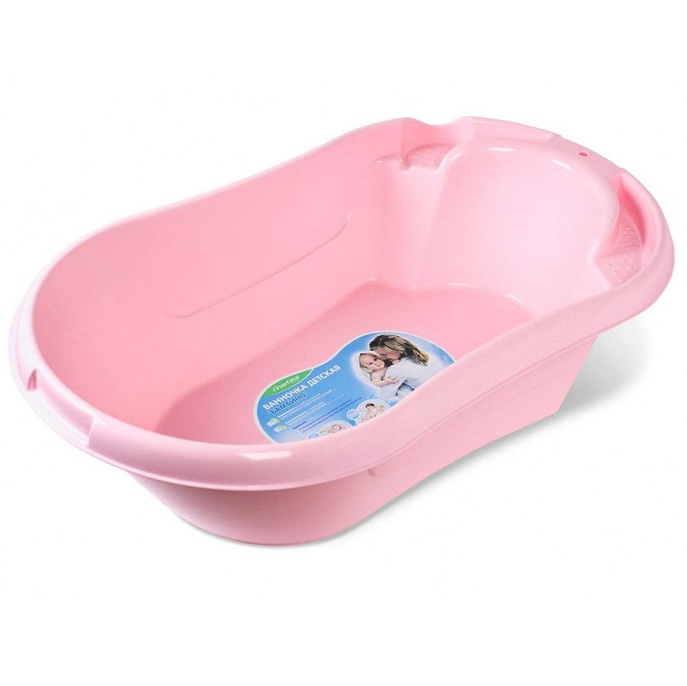 Ванночка для ванной пластмассовая "Бамбино" 87,7х49,5х26,1см розовый (Россия)  #1