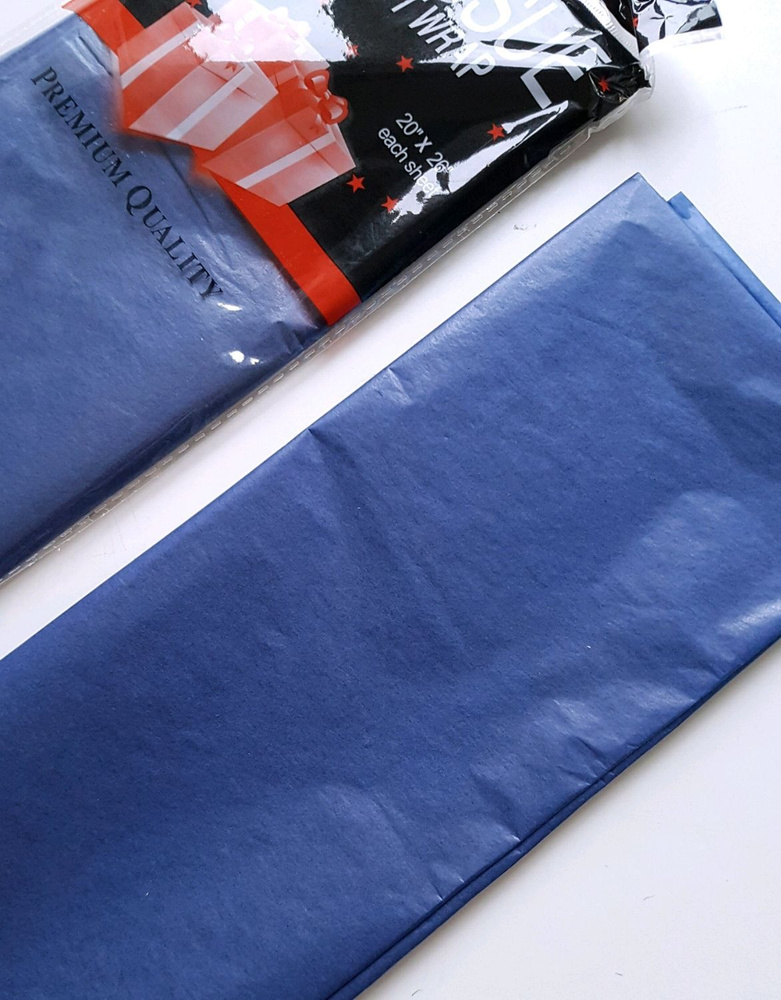 Бумага упаковочная тишью, синий, 50 см х 66 см (10шт) #1