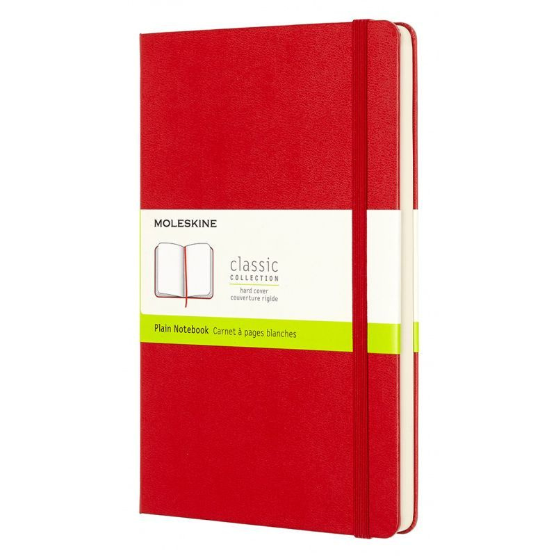 Блокнот без разметки Moleskine CLASSIC QP062R 13х21см 240стр. твердая обложка, красный  #1