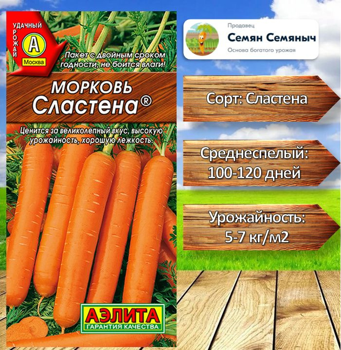 Семена Аэлита Морковь Сластена, 2г #1